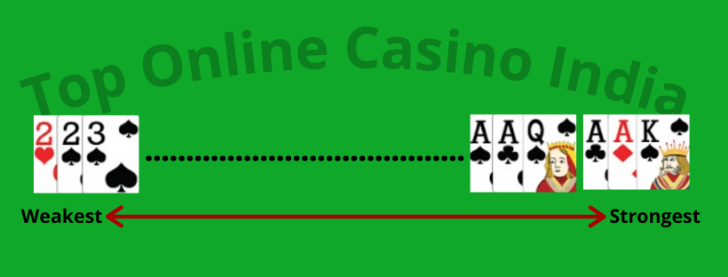 An illustration of a three-card combination known as a Pair or Double in Teen Patti. This is the fifth highest ranking sequence in Teen Patti. 